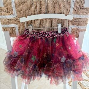 Mills by Camilla Starry Tulle Skirt with Leopard Print Waistband one size girls